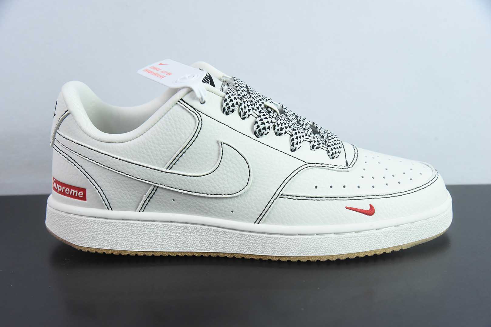 耐克Nike Air Force 1'07 Supreme联名米白印花小空军低帮休闲板鞋纯原版本  货号：CS5288-013