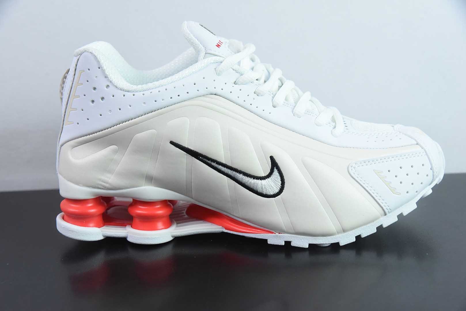 耐克Nike Shox R4 子弹文斯卡特米白红高科技专利气柱弹簧跑步鞋纯原版本 货号：AR3565-103