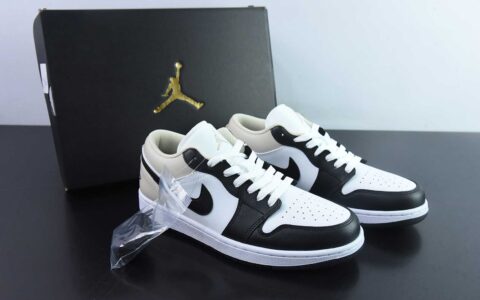 乔丹Air Jordan Low AJ1白黑米黄低帮文化篮球鞋纯原版本 货号：553558-153