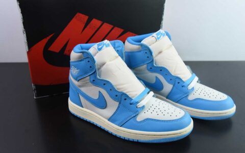 乔丹Air Jordan 1 High OG UNC Reimagined AJ1乔1做旧氧化北卡蓝高帮复古文化篮球鞋纯原版本 货号：DZ5485-402