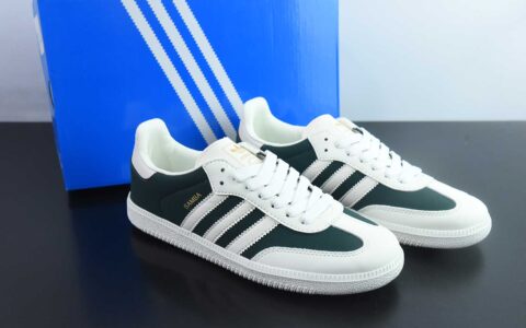 阿迪达斯 Adidas Original Samba OG 三叶草白绿复古桑巴鞋纯原版本 货号：JI3205