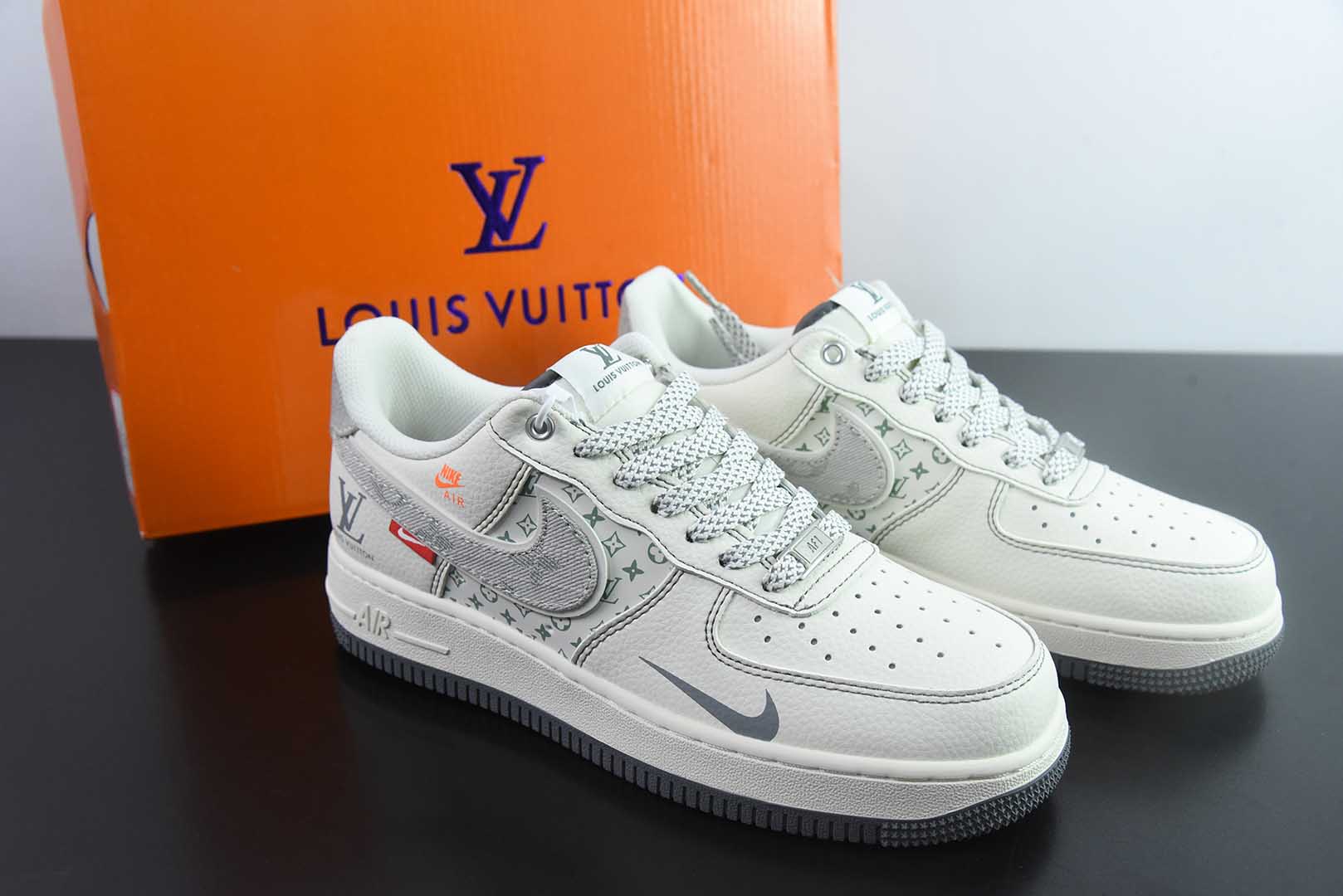 耐克 Nike Air Force 1 '07 Low “LV联名灰白布勾”空军一号低帮休闲板鞋纯原版本 货号：YX5066-346