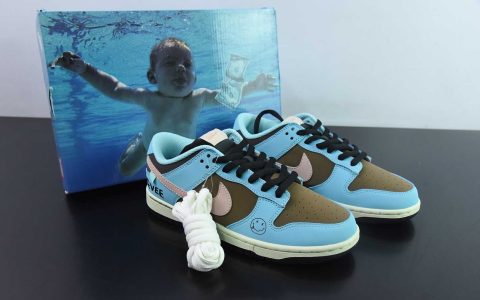 耐克Nike SB Dunk Low 笑脸蓝棕配色SB低帮休闲运动滑板板鞋纯原版本 货号：MU0232-366