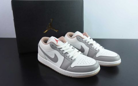 乔丹Air Jordan AJ1 Low AJ1乔1米灰红低帮休闲板鞋纯原版本 货号：553558-169