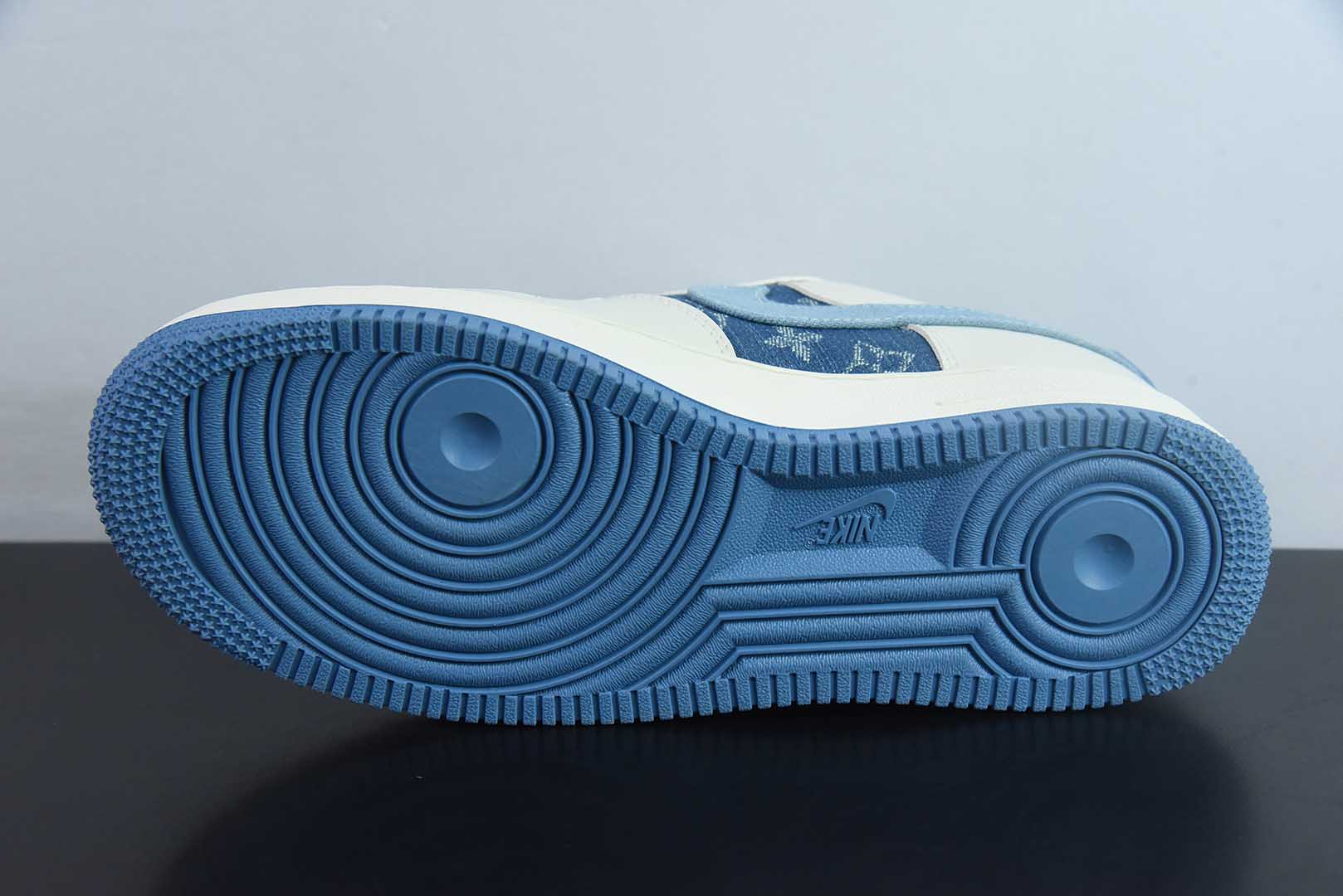 耐克Nike Air Force 1'07 Low LV联名白蓝牛仔布勾空军一号低帮休闲板鞋纯原版本 货号：DF0188-068