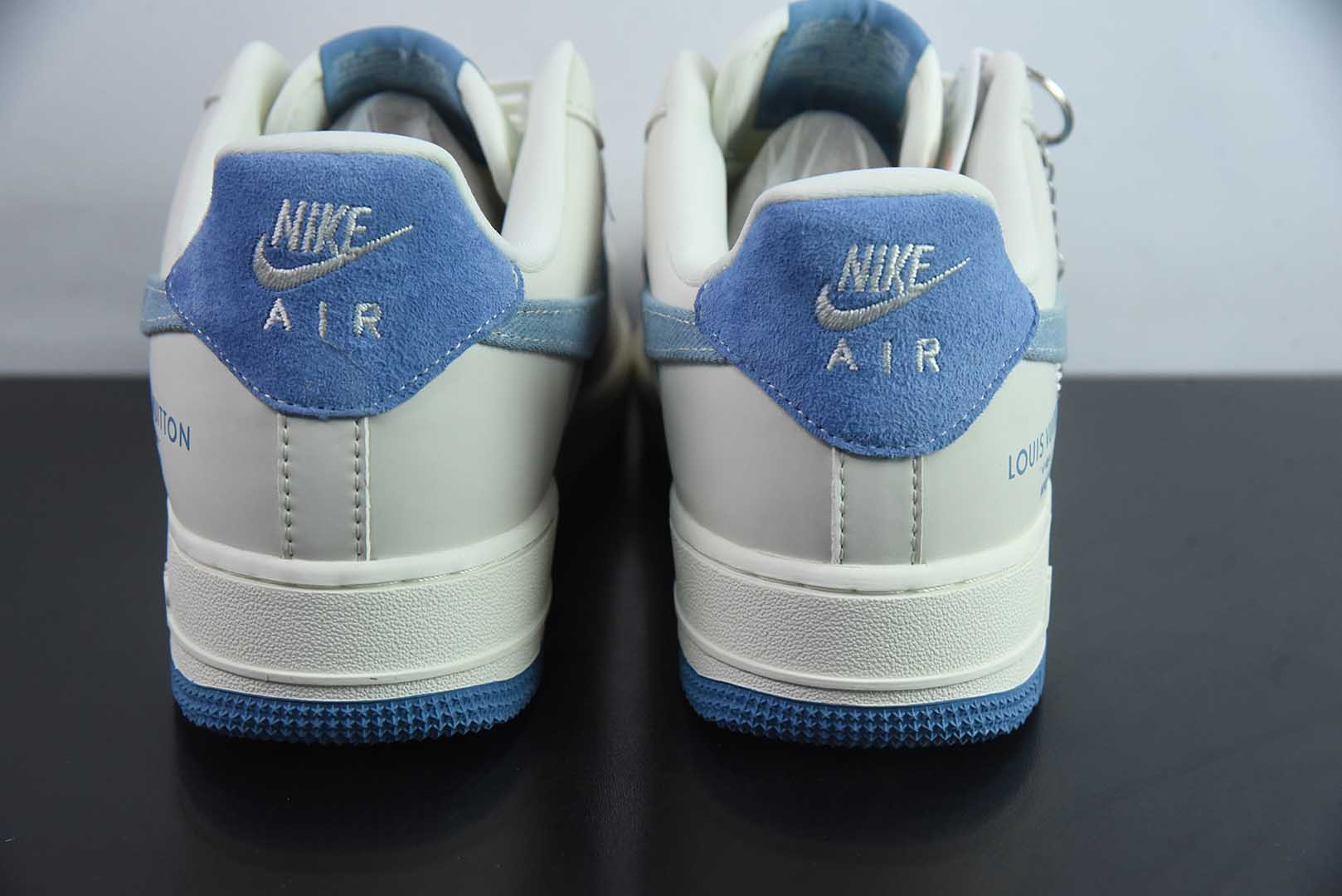 耐克Nike Air Force 1'07 Low LV联名白蓝牛仔布勾空军一号低帮休闲板鞋纯原版本 货号：DF0188-068