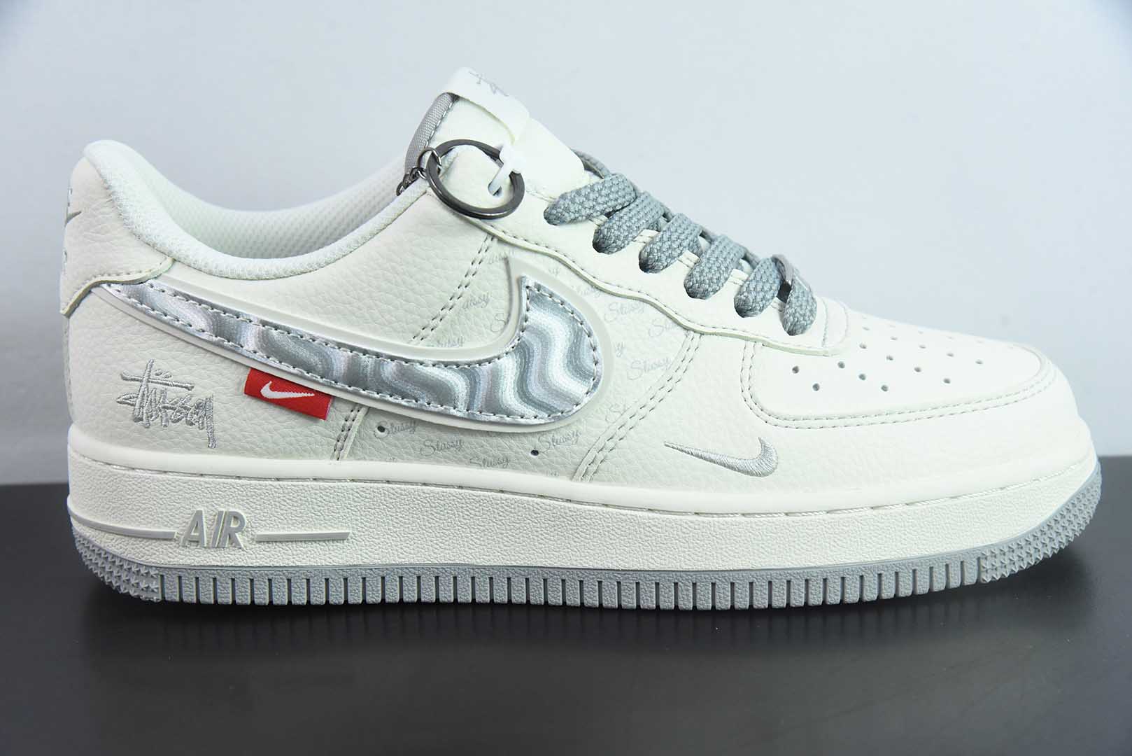耐克Nike Air Force 1'07 Low 斯图西联名灰银勾空军一号低帮休闲运动板鞋纯原版本 货号：XX3168-209