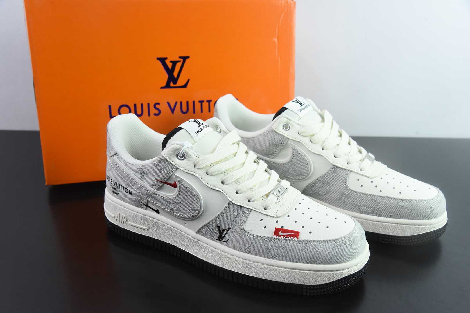 耐克Nike Air Force 1'07 Low LV联名灰牛仔双勾空军一号低帮休闲板鞋纯原版本 货号：YX5066-343