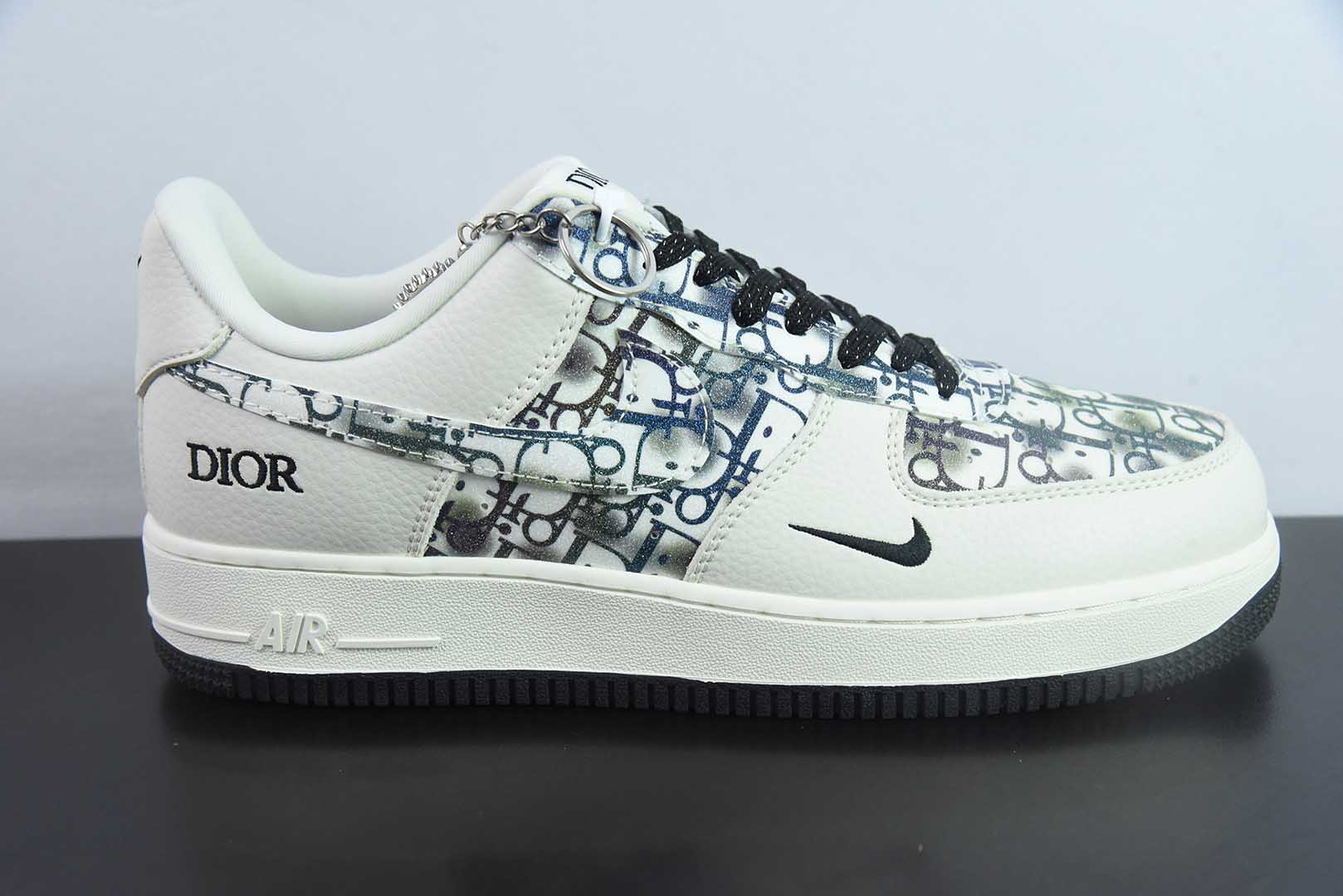 耐克Nike Air Force 1 '07 Low “迪奥联名灰色插花”空军一号低帮休闲板鞋纯原版本 货号：DF0188-064