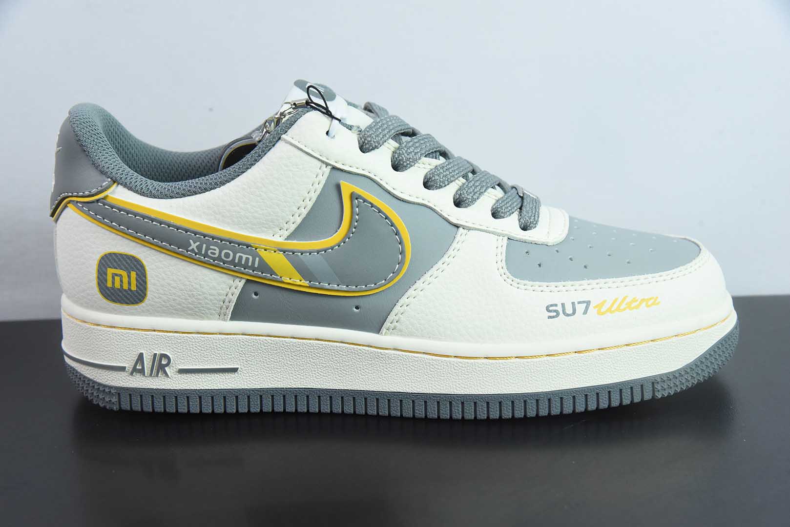 耐克Nike Air Force 1 AF1白灰黄小米SU7印花定制版空军一号低帮休闲板鞋纯原版本 货号：XX3168-201