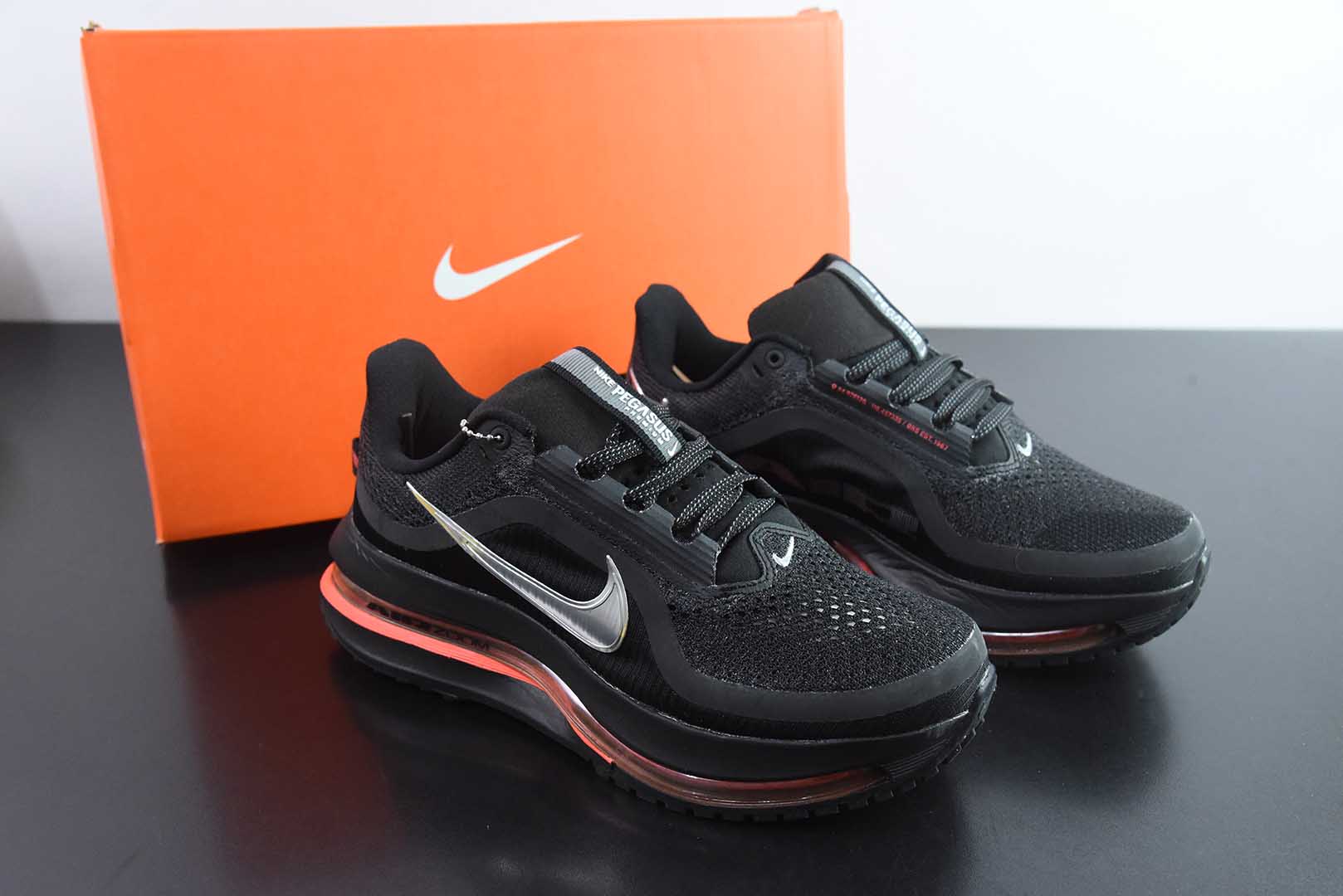 耐克Nike Air Zoom Pegasus Premium耐克黑灰橙网面全掌气垫缓震跑鞋纯原版本 货号：HQ2593 - 003