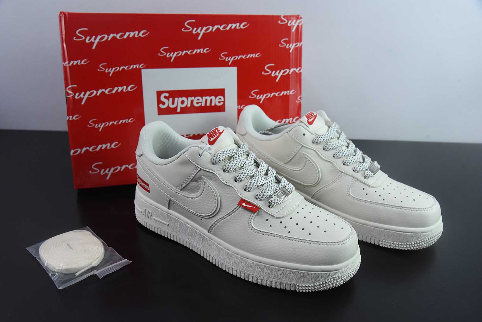 耐克Nike Force 1 '07 Low “Supreme联名百搭米色”空军一号低帮休闲板鞋纯原版本 货号：CS5288-011