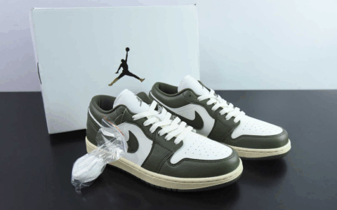 乔丹Air Jordan 1 Low AJ1 乔1军绿白低帮文化休闲运动板鞋纯原版本 货号：CT8532 - 301