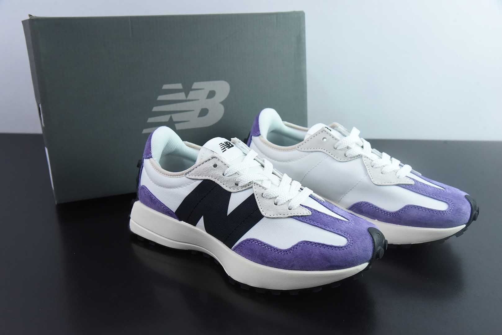 新百伦New Balance MS327系列黑白紫复古休闲运动慢跑鞋纯原版本 货号：MS327FE-2