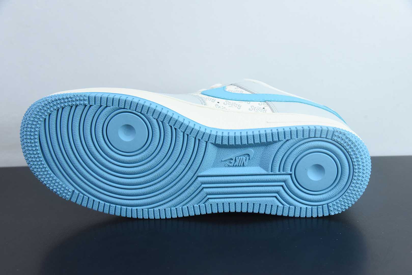 耐克Nike Air Force 1 '07 Low “斯图西联名荧光蓝印花”空军一号低帮休闲板鞋纯原版本 货号：JJ2508-717