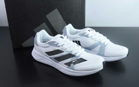 阿迪达斯Adidas Adizero RC 4 阿迪白灰黑网面透气运动跑鞋纯原版本 货号：GX8152