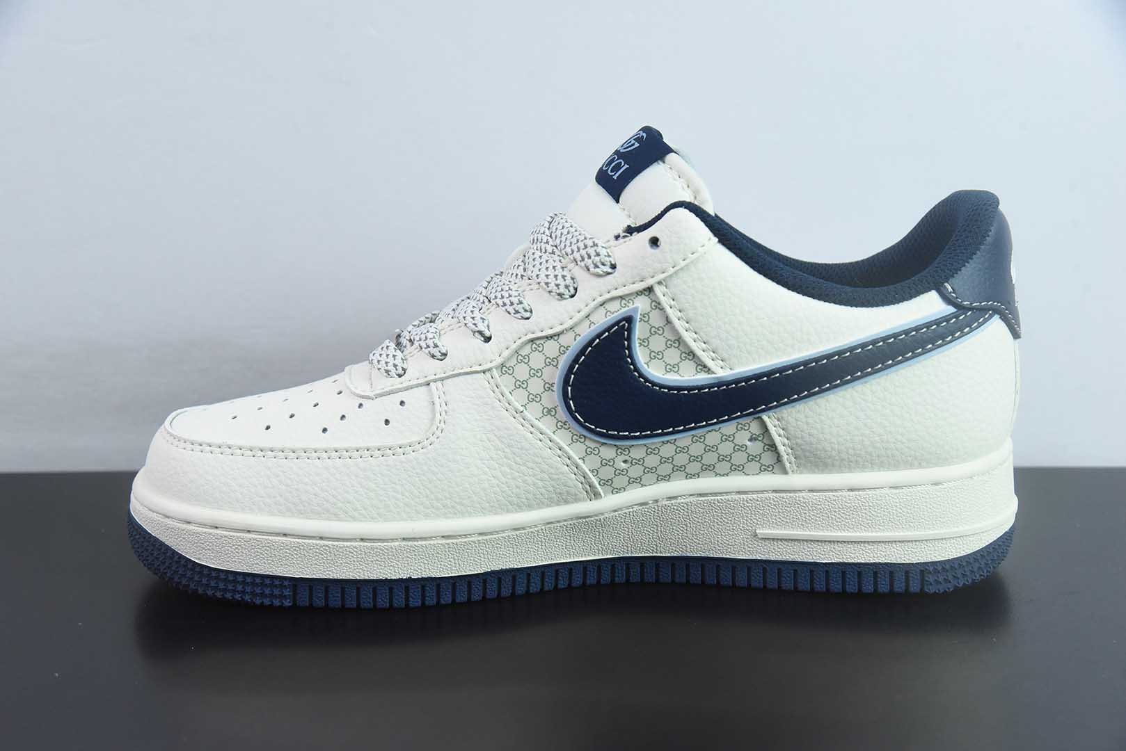 耐克Nike Air Force 1'07 Low 古驰联名花纹蓝勾空军一号低帮休闲板鞋纯原版本 货号：XS1958-564