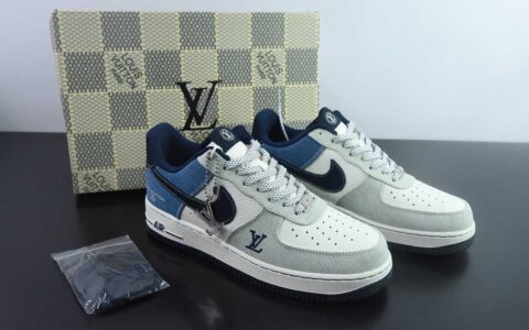 耐克Nike Air Force 1´07 Low LV联名灰蓝牛仔空军一号低帮休闲板鞋纯原版本 货号：SC0601-551