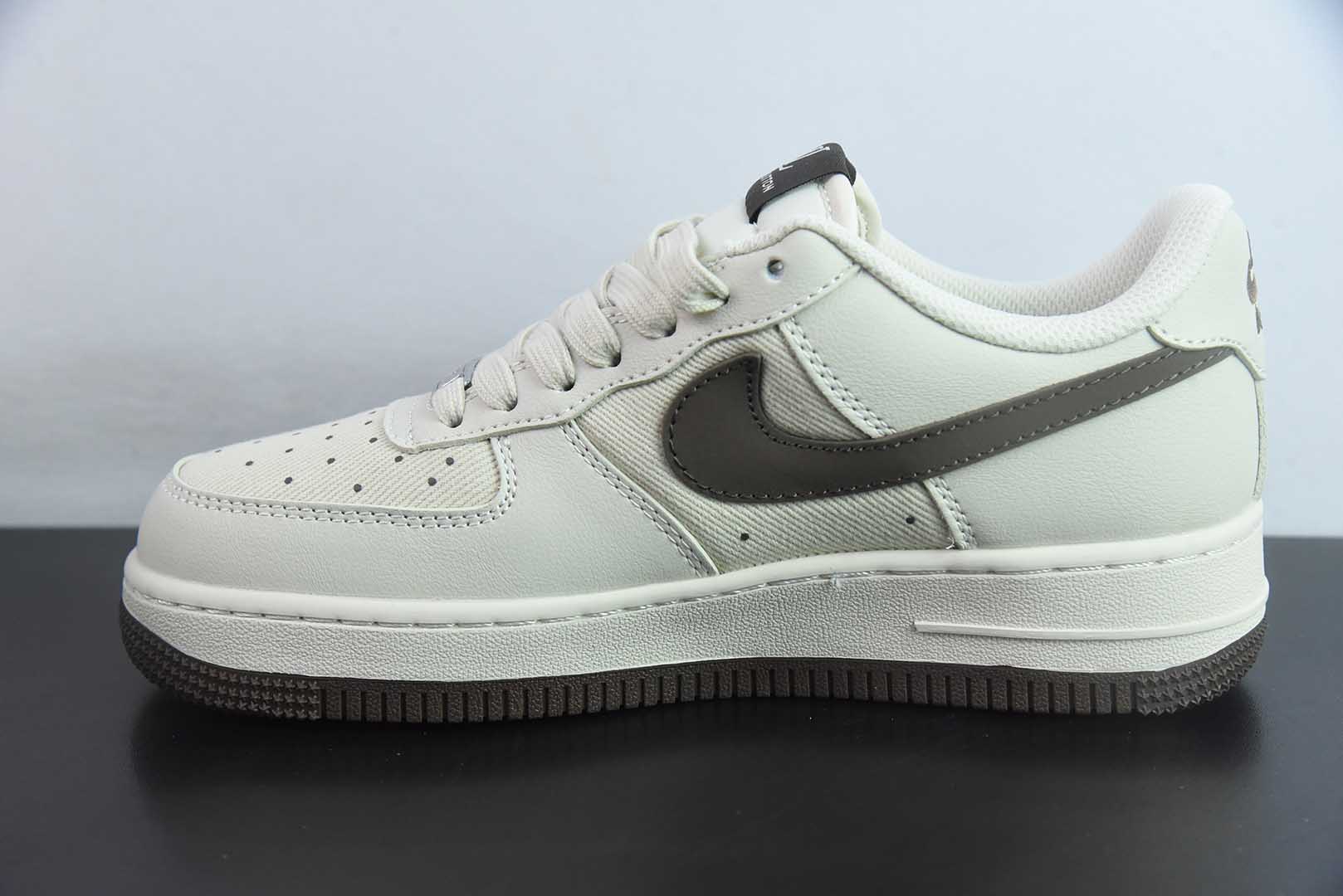 耐克Nike Air Force 1'07 Low LV联名网面拼接米棕空军一号低帮休闲板鞋纯原版本 货号：QW5836-004
