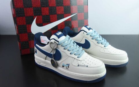 耐克Nike Air Force 1'07 Low 猿人头联名白蓝勾空军一号低帮休闲板鞋纯原版本 货号：KB1688-002