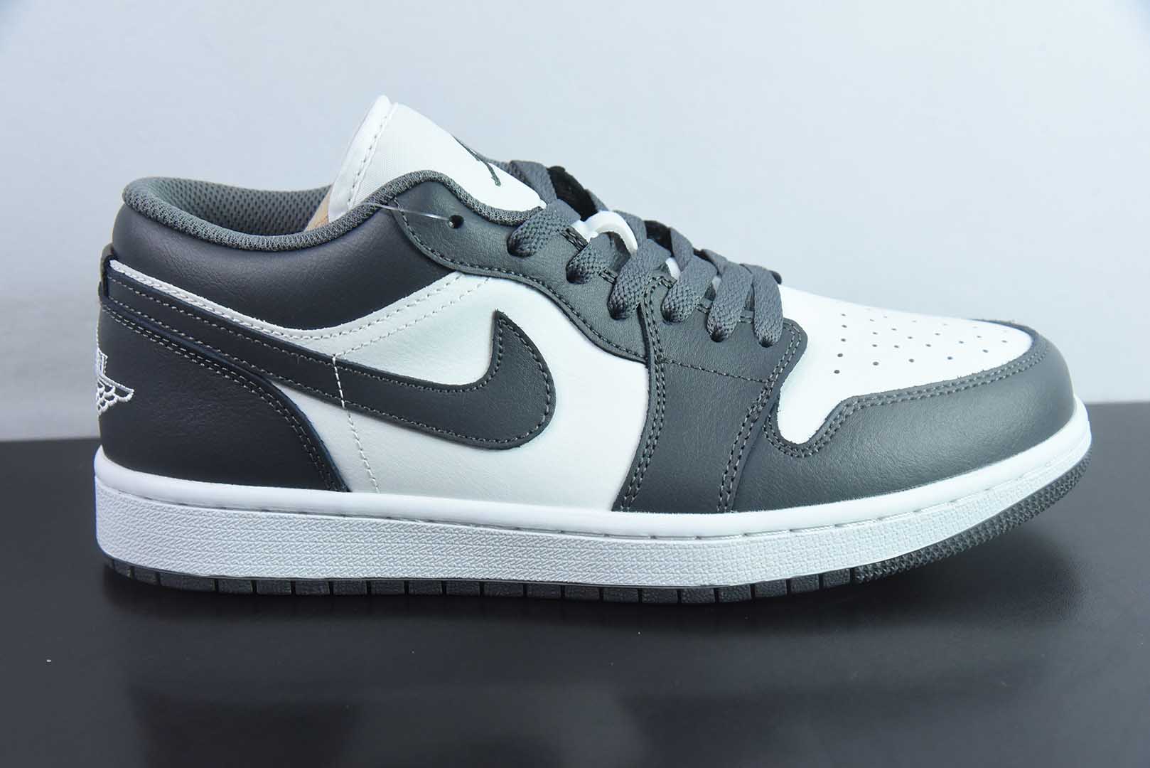乔丹Air Jordan 1 AJ1 Low 乔丹1代深灰白低帮复古篮球鞋纯原版本 货号：553558-044