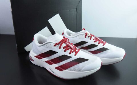 阿迪达斯Adidas Adizero Evo SL M 阿迪白红超轻透气缓震跑鞋纯原版本 货号：JQ4576