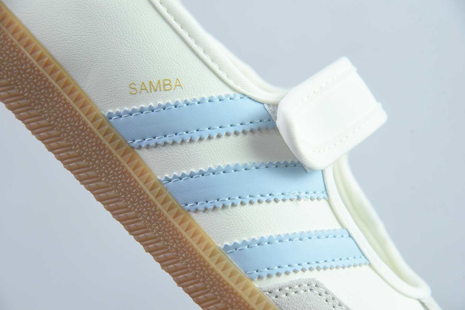 阿迪达斯 adidas originals Samba Jane 舒适柔软 玛丽珍鞋 女款 白蓝 纯原版本 货号:JR7339 实拍细节图