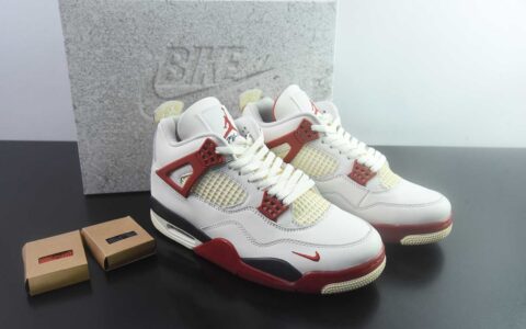Jordan 乔丹 Air Jordan 4 Retro 时尚百搭 中帮 复古篮球鞋 男女同款 货号：IQ8055-100 白砖 纯原版本
