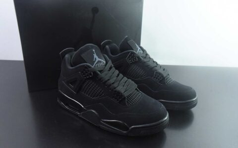 Jordan 乔丹 Air Jordan 4 Retro 时尚百搭 中帮 复古篮球鞋 男女同款 货号：CU1110-010 黑猫 纯原版本 主图