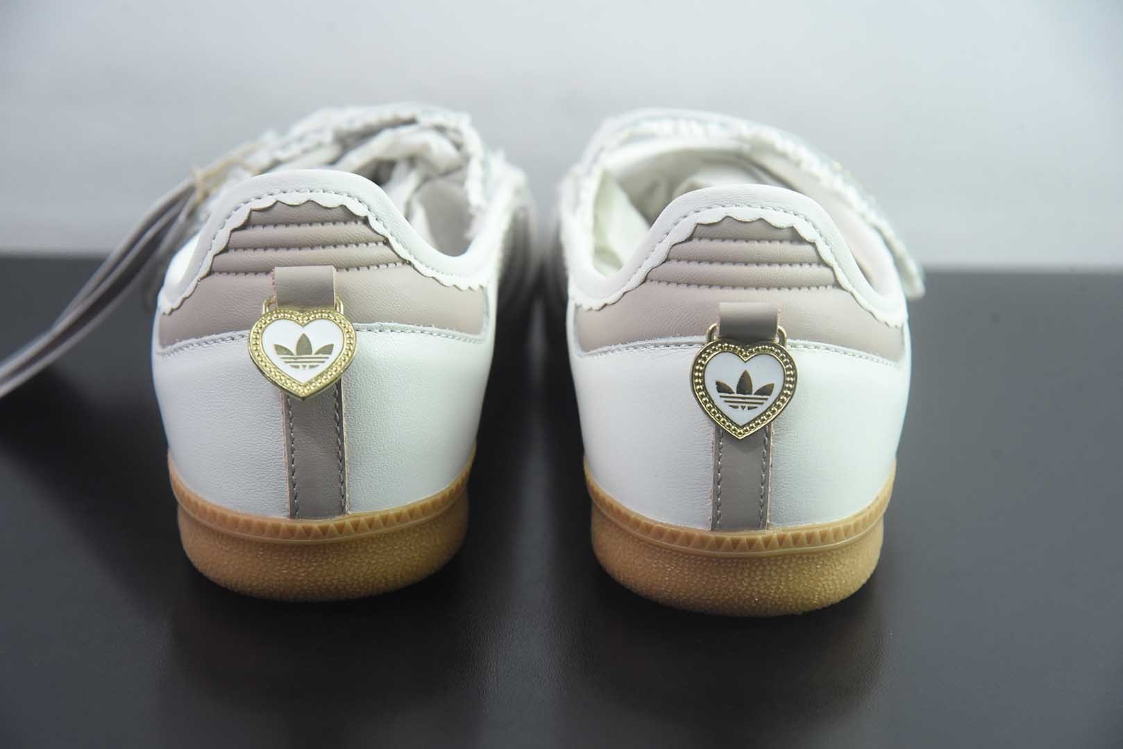 阿迪达斯 adidas 三叶草 Samba Jane 魔术贴玛丽珍女鞋 复古德训平底休闲鞋 豆沙粉 纯原版本 货号:KH6230 实拍细节图