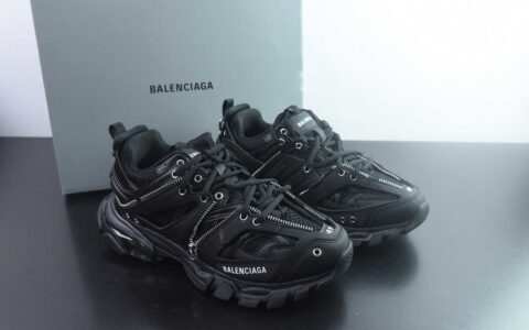 巴黎世家 Balenciaga Track 3.0 黑色复古老爹鞋 纯原版本 货号：NJM75337868