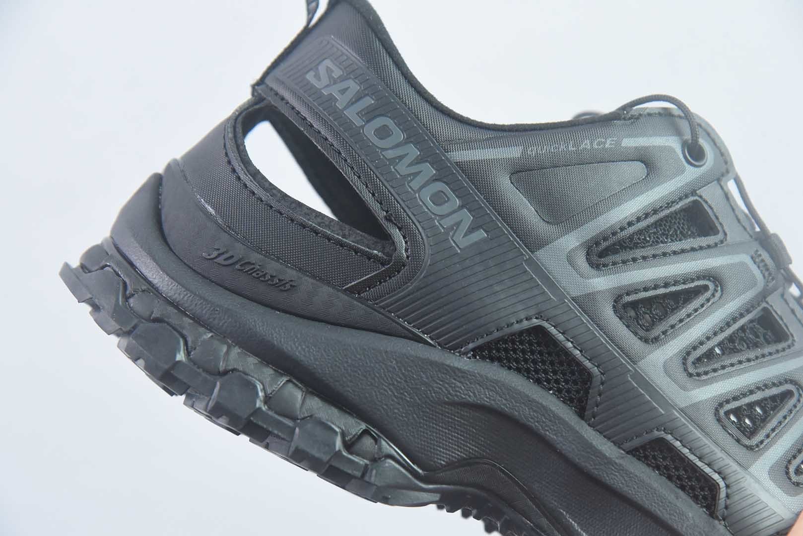 萨洛蒙 SALOMON XA PRO 3D AMPHIB 舒适柔软半 黑色拖鞋 外穿 水陆两栖涉水户外透气 机能潮流镂空 防滑防臭抓地支撑减震轻便 溯溪鞋 纯原版本 货号:477400 实拍细节图