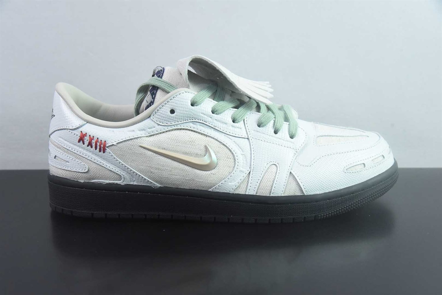 乔丹 Air Jordan 1 解构 AJ1 乔 1 白绿低帮休闲板鞋 同步官方配色 纯原版本 货号：IW2026-110 实拍细节图