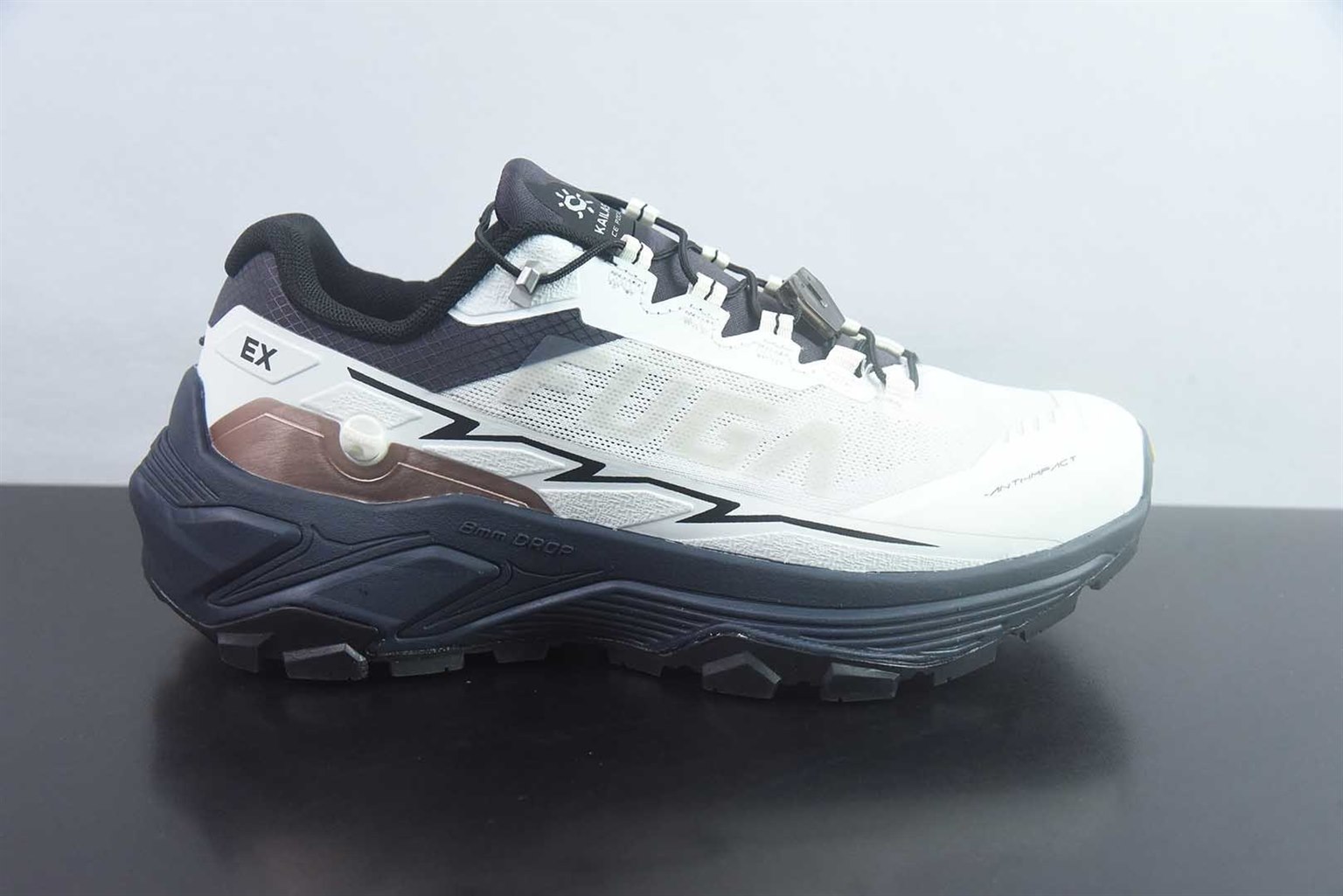 凯乐石 KAILAS FUGA EX3 厚底缓冲徒步跑山网布 TPU 减震防滑透气包裹性抗冲击轻便回弹 低帮 超强抓地力徒步 白蓝跑步鞋 纯原版本 货号:KS2513208 实拍细节图