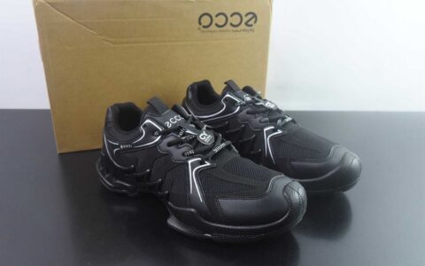 注塑版 Ecco 爱步 低帮休闲运动皮鞋 802884-51094 市售唯一正确 德仕玛联邦一体注塑版本 黑色 纯原版本 货号：NMN27409444