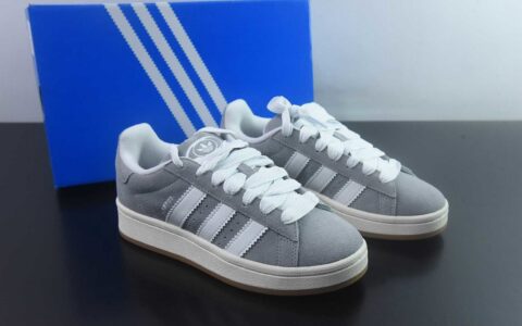 阿迪达斯 Adidas Originals Campus 00s 明星款学院系列面包风复古休闲运动 灰白板鞋 纯原版本 货号：HQ8707
