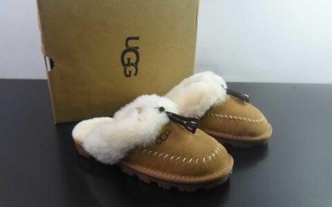 UGG Coquette 女子 棕色拖鞋 纯原版本 货号：EAJQ21684839