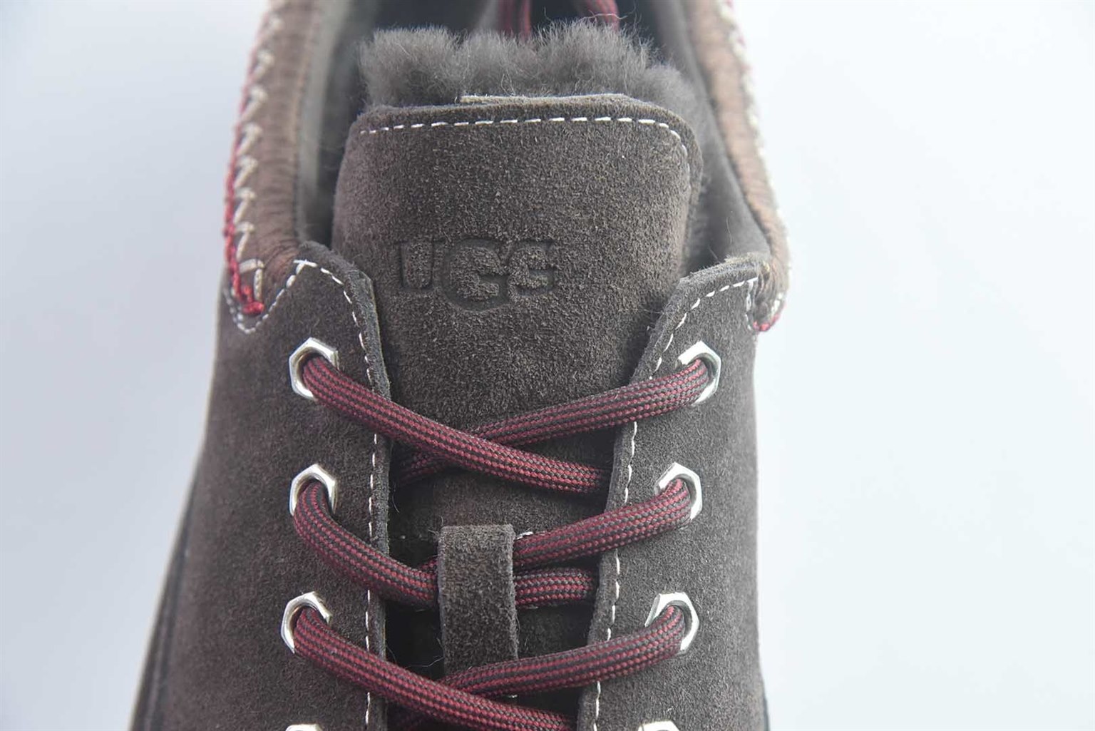 UGG W Heritage Lace-Up 系带毛毛厚底 棕色拖鞋 纯原版本 货号:1180361-SNDC 实拍细节图