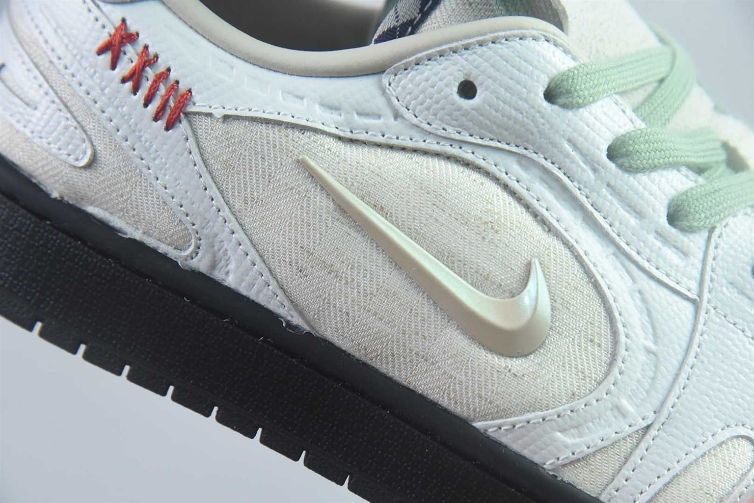 乔丹 Air Jordan 1 解构 AJ1 乔 1 白绿低帮休闲板鞋 同步官方配色 纯原版本 货号：IW2026-110 实拍细节图