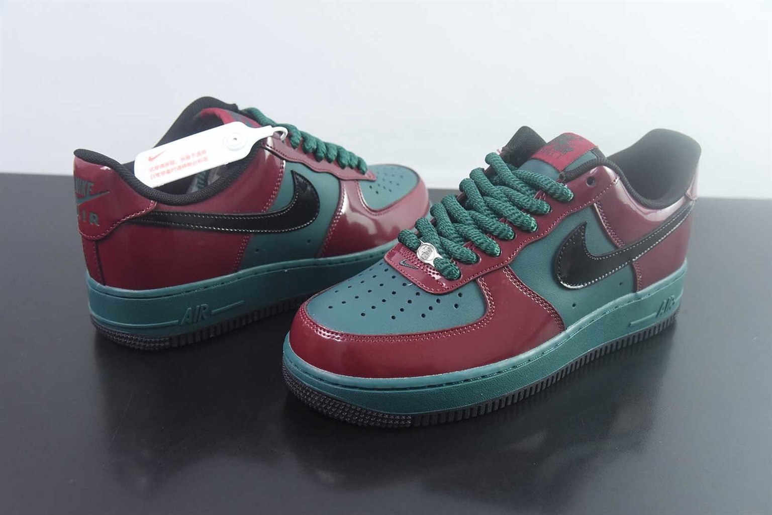 耐克 Nike Air Force 1 Low Patent 牛肉西兰花 红绿低帮板鞋 纯原版本 货号:IX4088-352 实拍细节图
