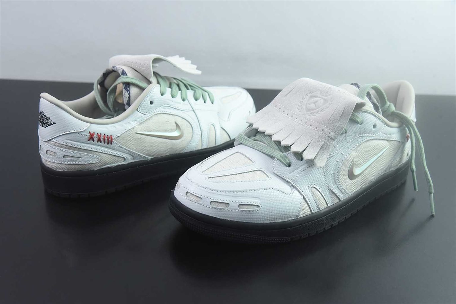 乔丹 Air Jordan 1 解构 AJ1 乔 1 白绿低帮休闲板鞋 同步官方配色 纯原版本 货号：IW2026-110 实拍细节图